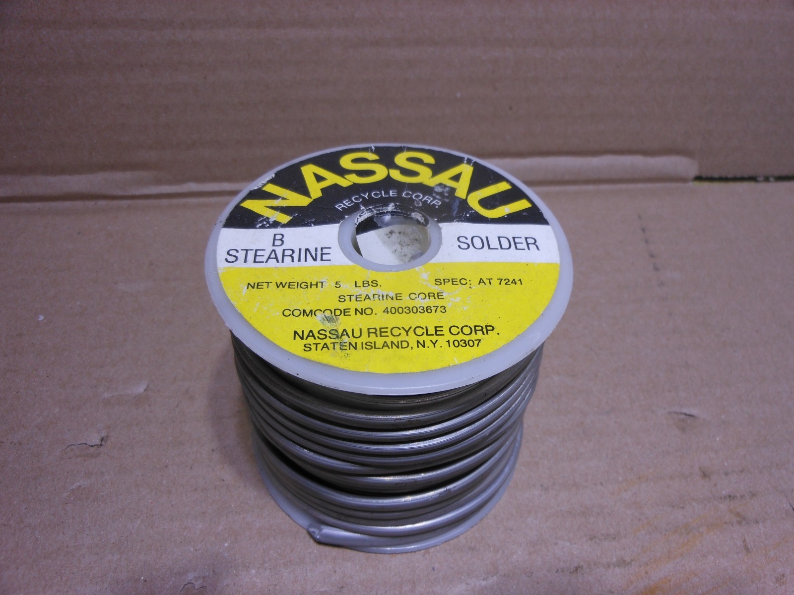 5LB Roll Nassau B Stearine Solder SPEC AT-7241