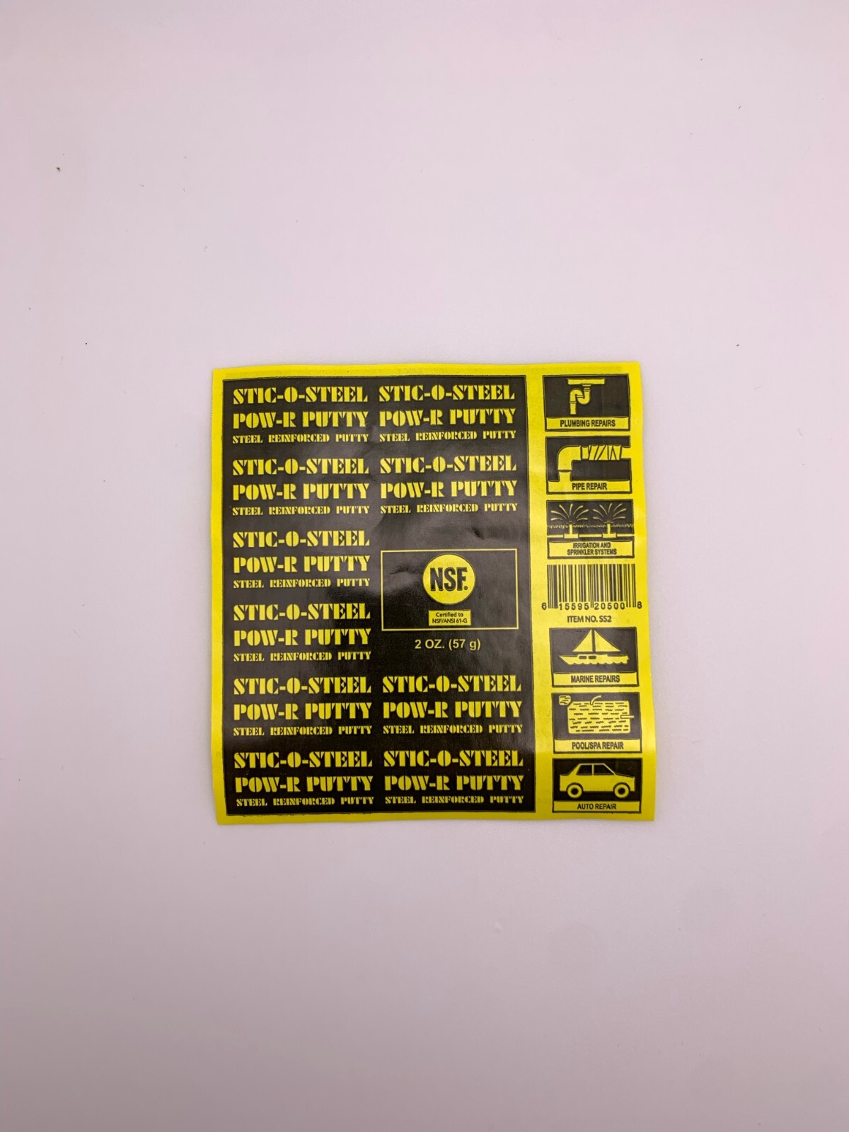 STIC-O-STEEL Pow-R Putty Steel Reinforced Epoxy Putty – 2 oz. (SS2)