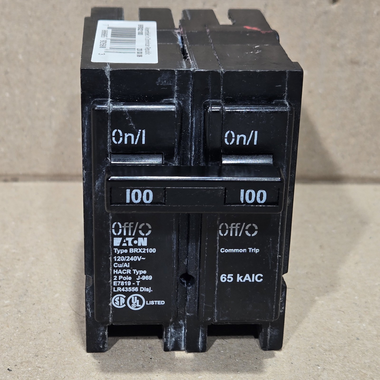 EATON BRX2100 100 Amp Molded Case Circuit Breaker Plug-In – 100 Amp – 2 Pole
