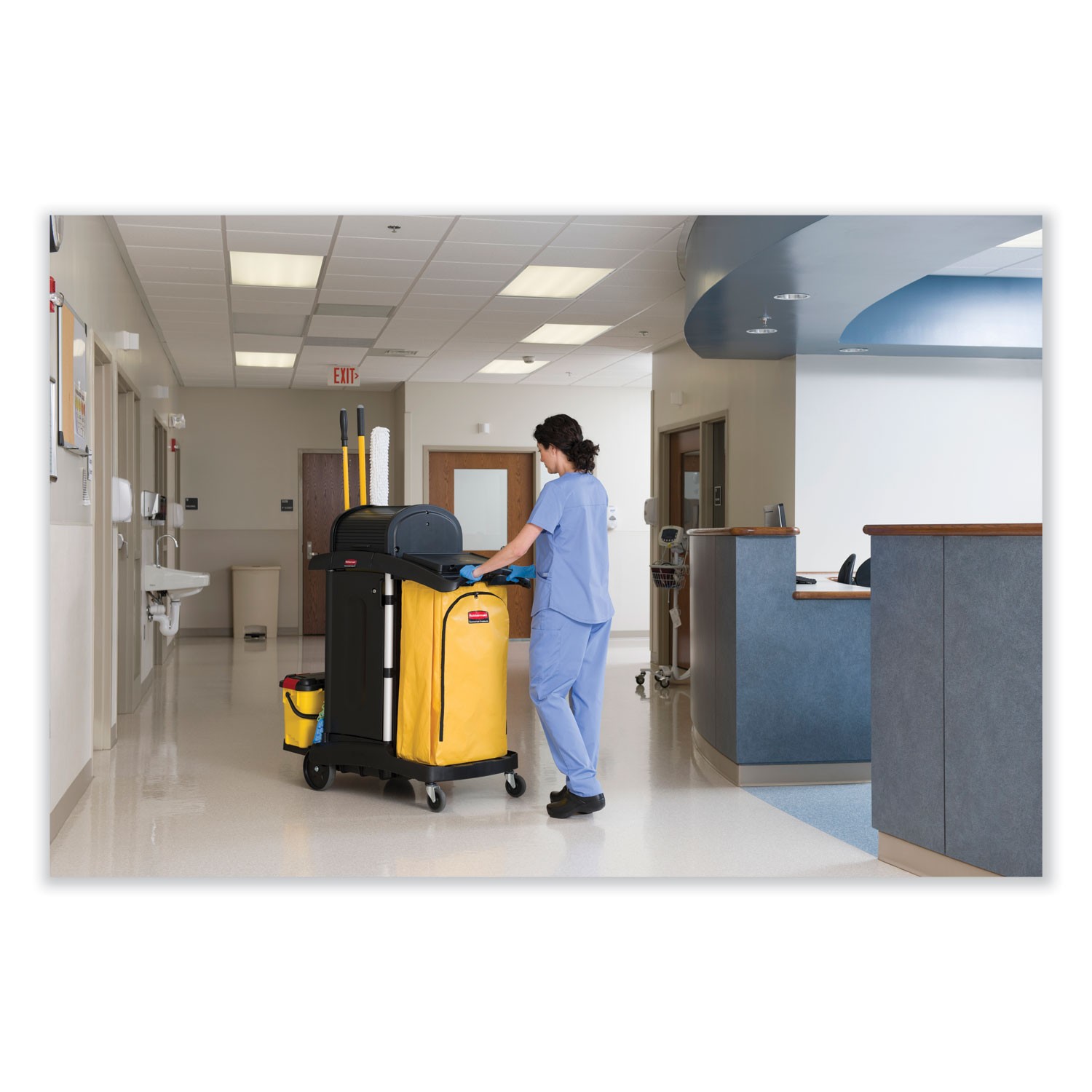 Rubbermaid? Commercial Vinyl Cleaning Cart Bag, 34 gal, Yellow, 17 1/2w x 10 1/2