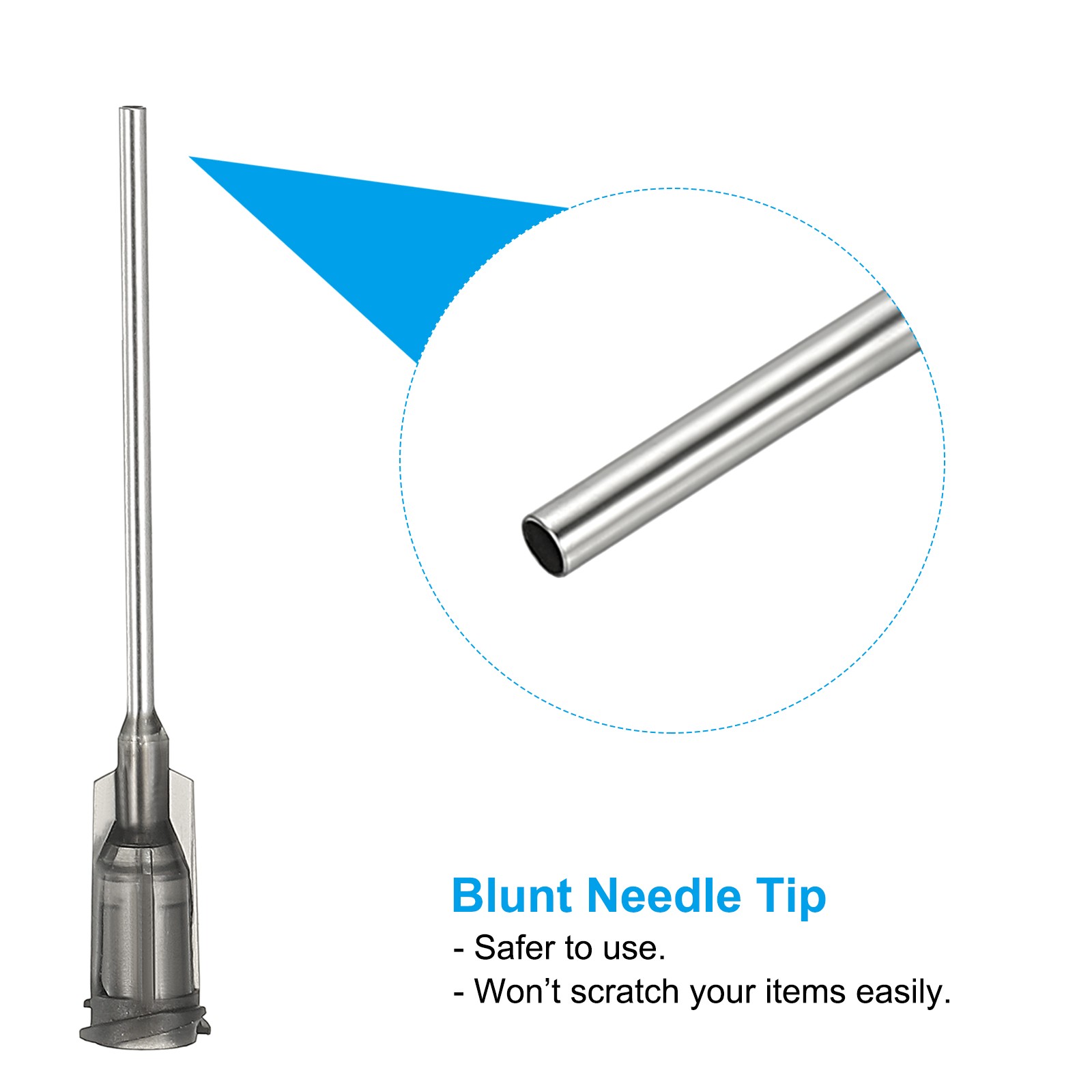 16Ga Dispensing Needles, 68PCS 1.5inch Blunt Tip Dispensing Needle, Gray