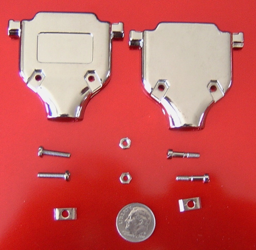Qty=1 DB25 Metal die cast hood for 25 pin D-sub RS232. RFI/EMI Shielding!