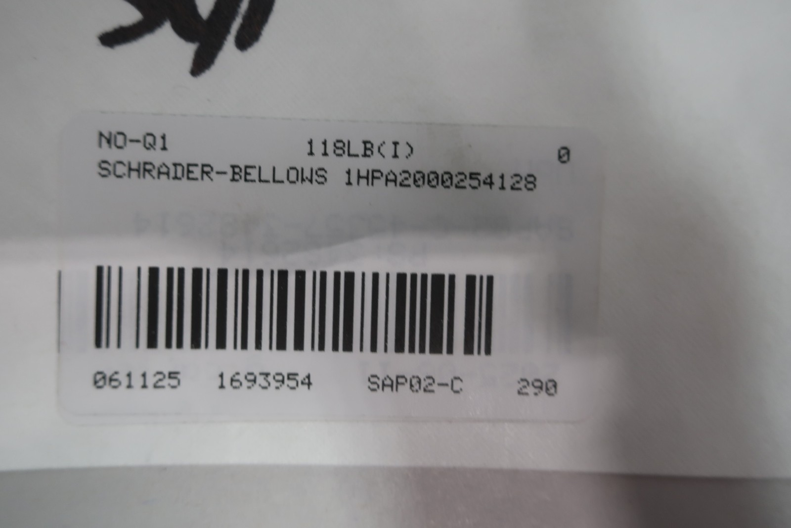 Schrader-bellows 8.00 PAJ19221 8.000 Double Acting Pneumatic Cylinder 8in 8in