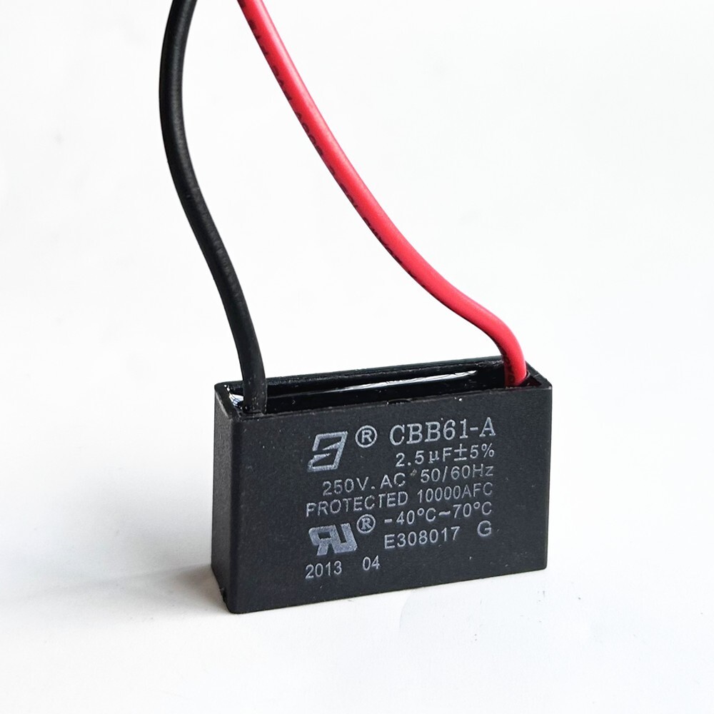 CBB61 250V Capacitor 2 wires 2/3/3.5/4/5/5.5/6/6.5/7/8/9/10/12/15/18/20/25/30 UF