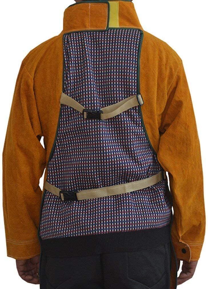 41.33 inch Cowhide Leather Welding Jacket Coat Flame-Resistant Welder for Men US