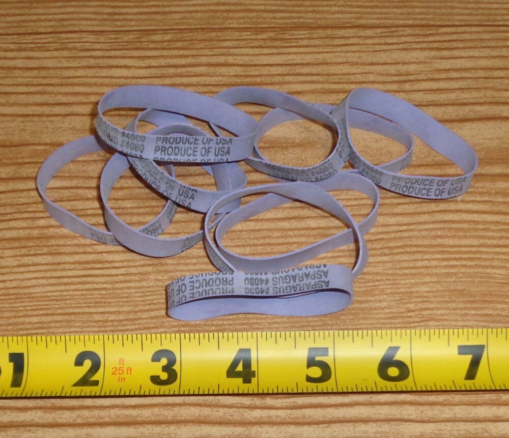 WIDE Purple Asparagus Rubber Bands 1 lb #73 Lavender “#4080 PRODUCE OF USA”