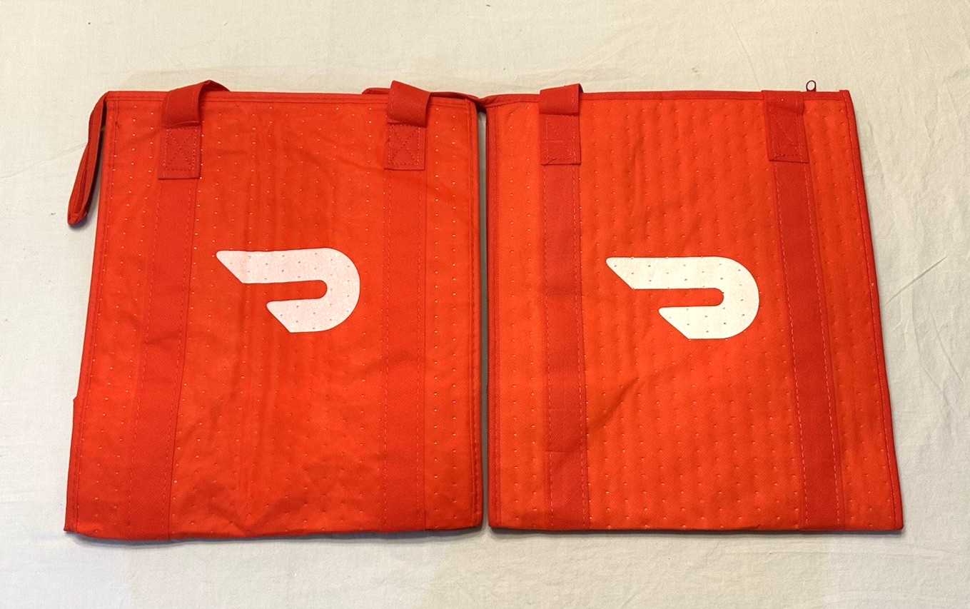 Lot of 7 ~ DOORDASH ~ 13x15x9 ~ Zippered Insulated Delivery Bag / Tote ~ ERRORS