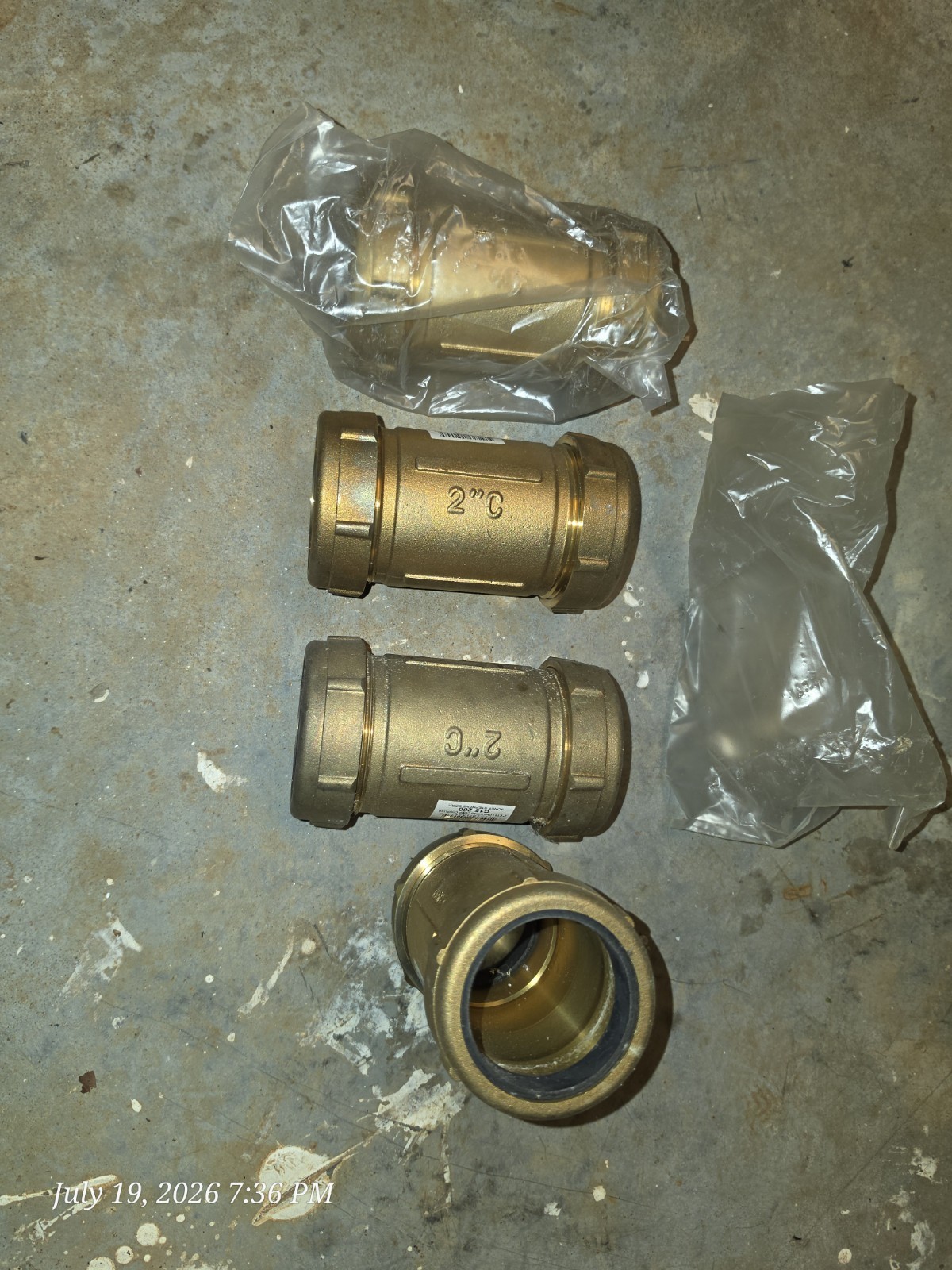2″ C Brass Compression Coupling Pipe Repair Fitting Copper Tube Size Indonesia