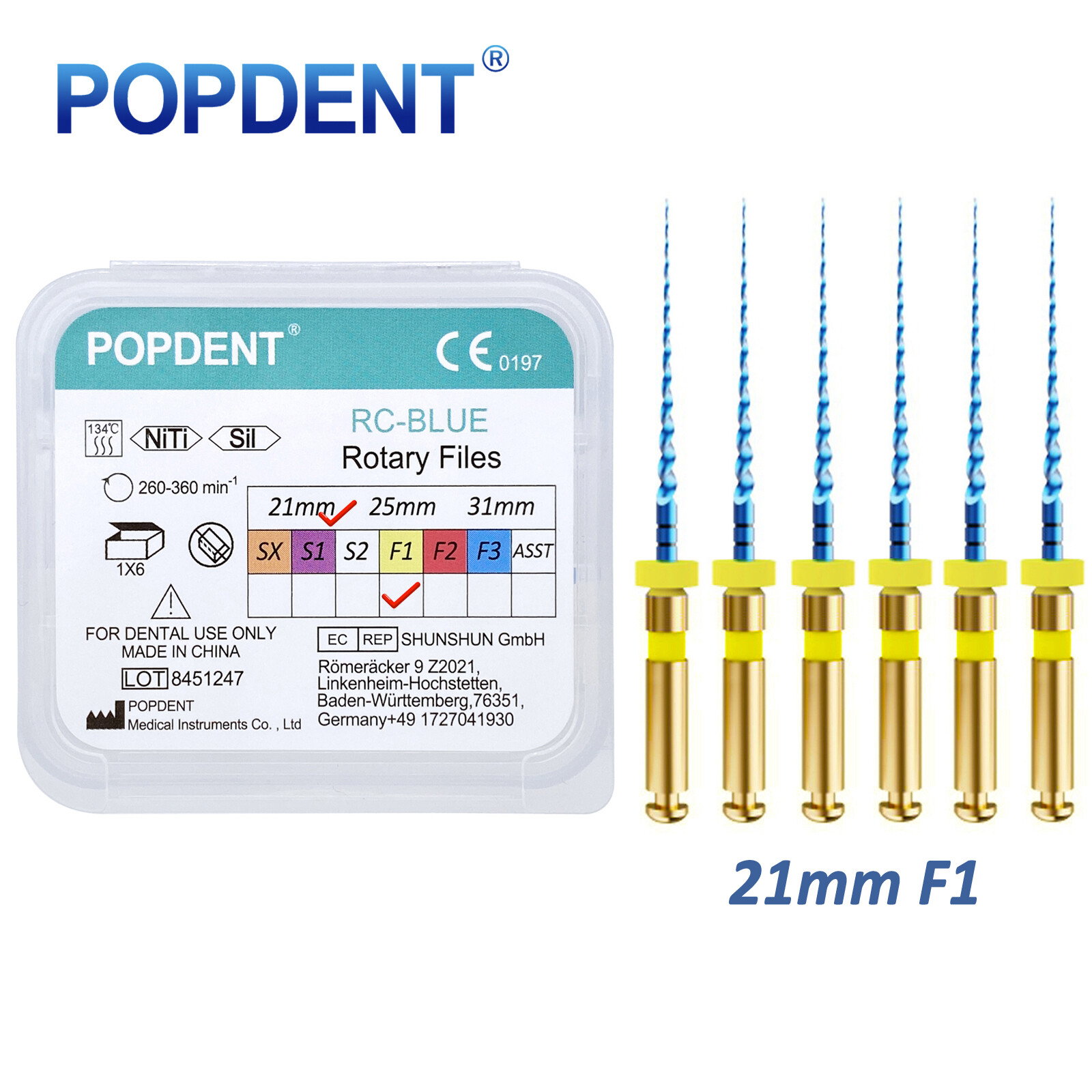 POPDENT Dental Endo Rotary Files X-Pro Gold Taper NITI Endodontic Root Files