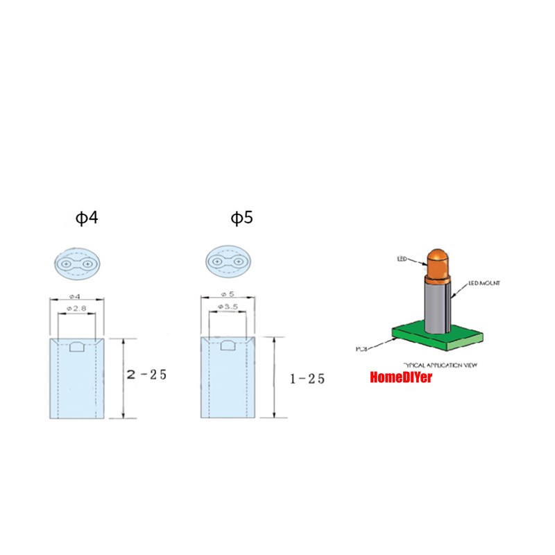3mm LED Spacer Nylon Plastic Pillar Standoff PCB Board Mount Support 4*2mm-20mm