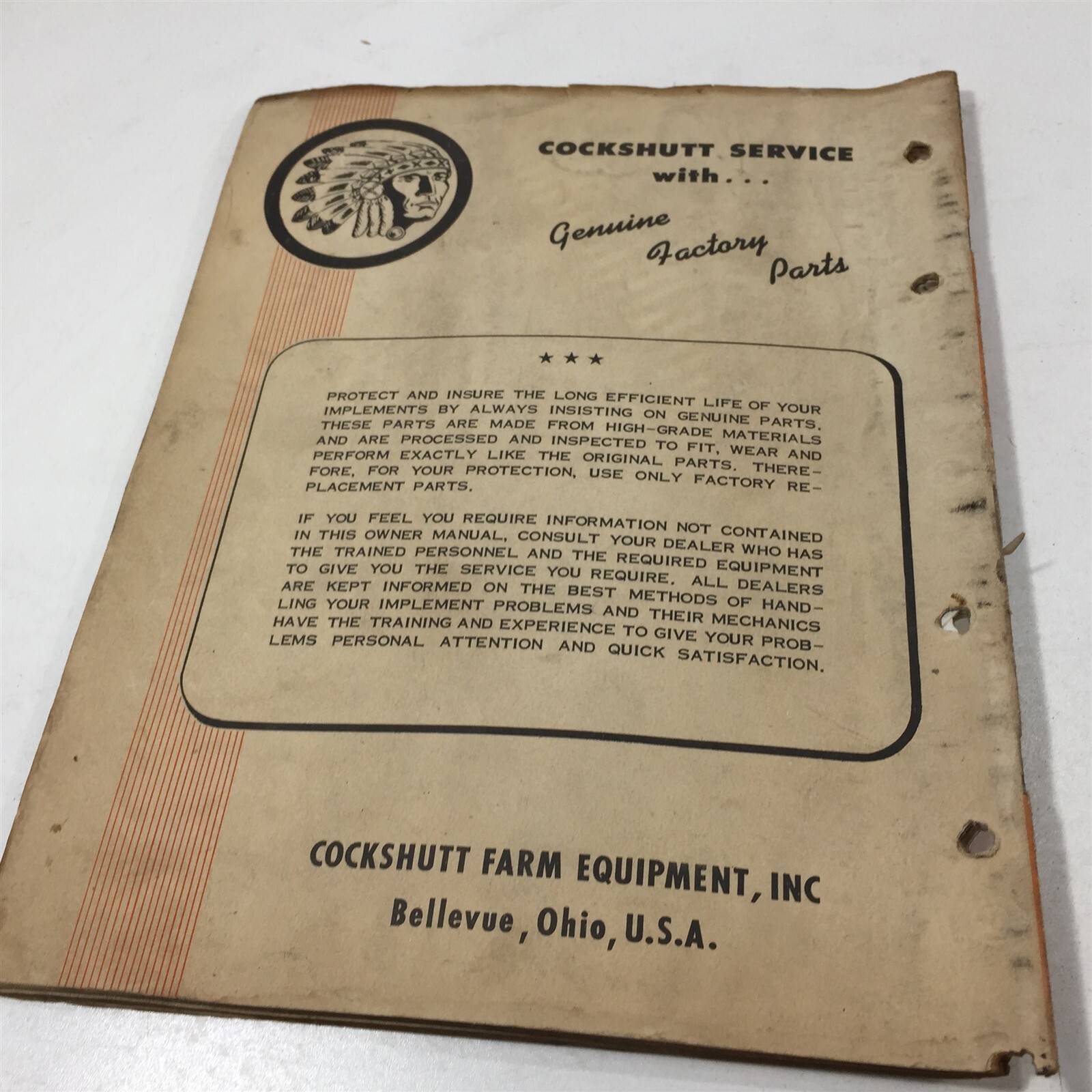 Genuine 1953 CO-OP Black Hawk 215T 235T Corn Planters Owner Manual