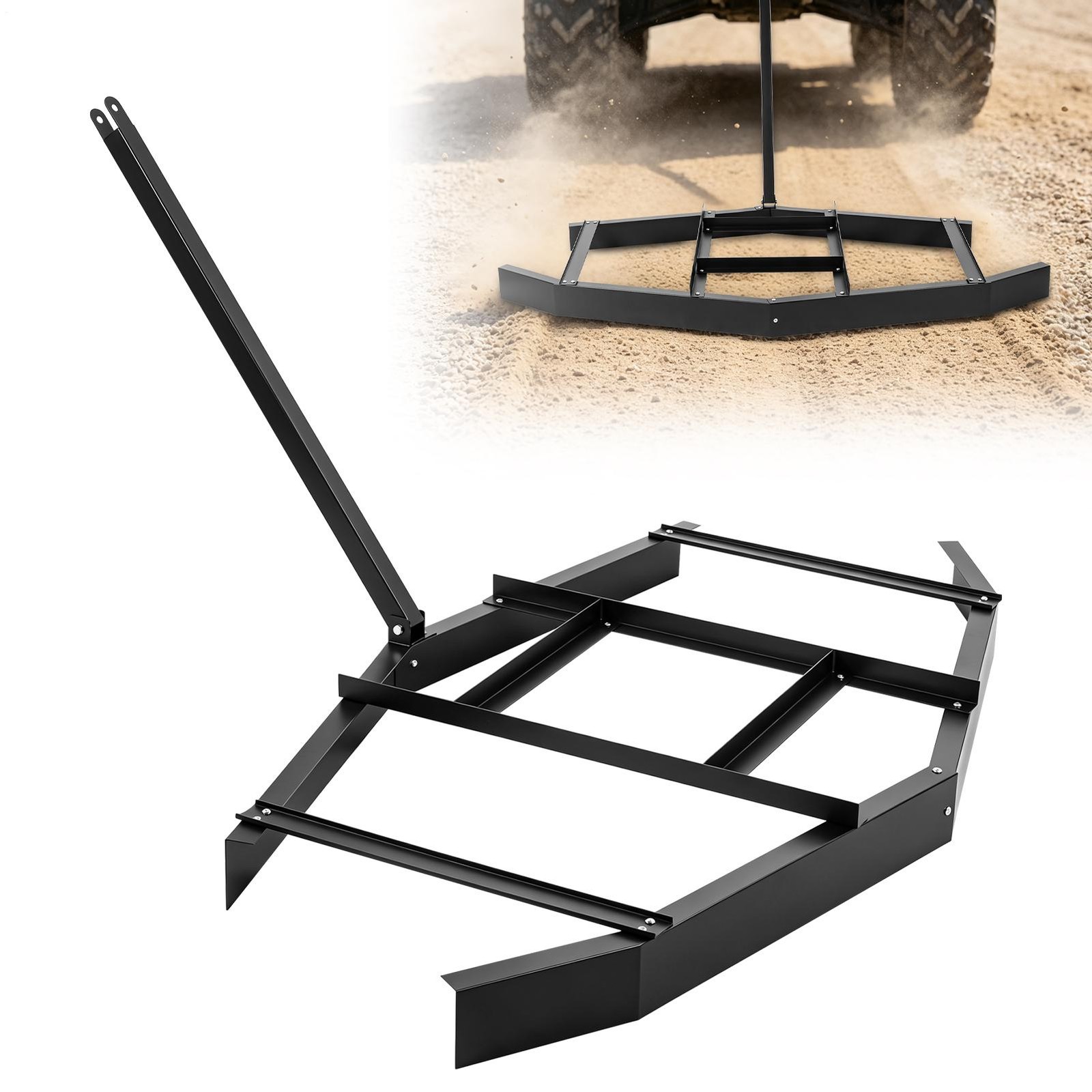 Drag Harrow 34″ Width Tow Behind Drag Harrow Steel Gravel Grader ATV UTV