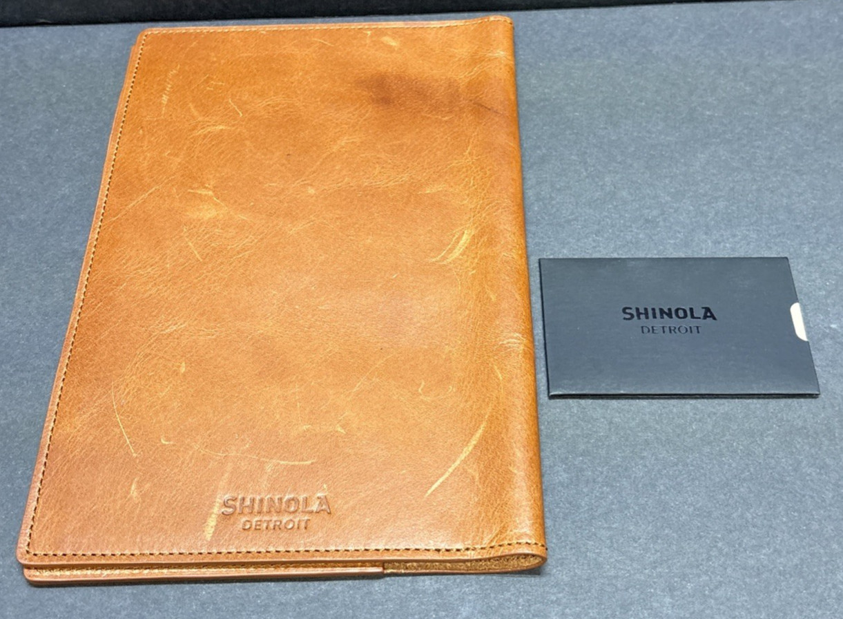 Shinola Medium Journal iPad Mini Cover w/o Tab Natural Leather Wallet