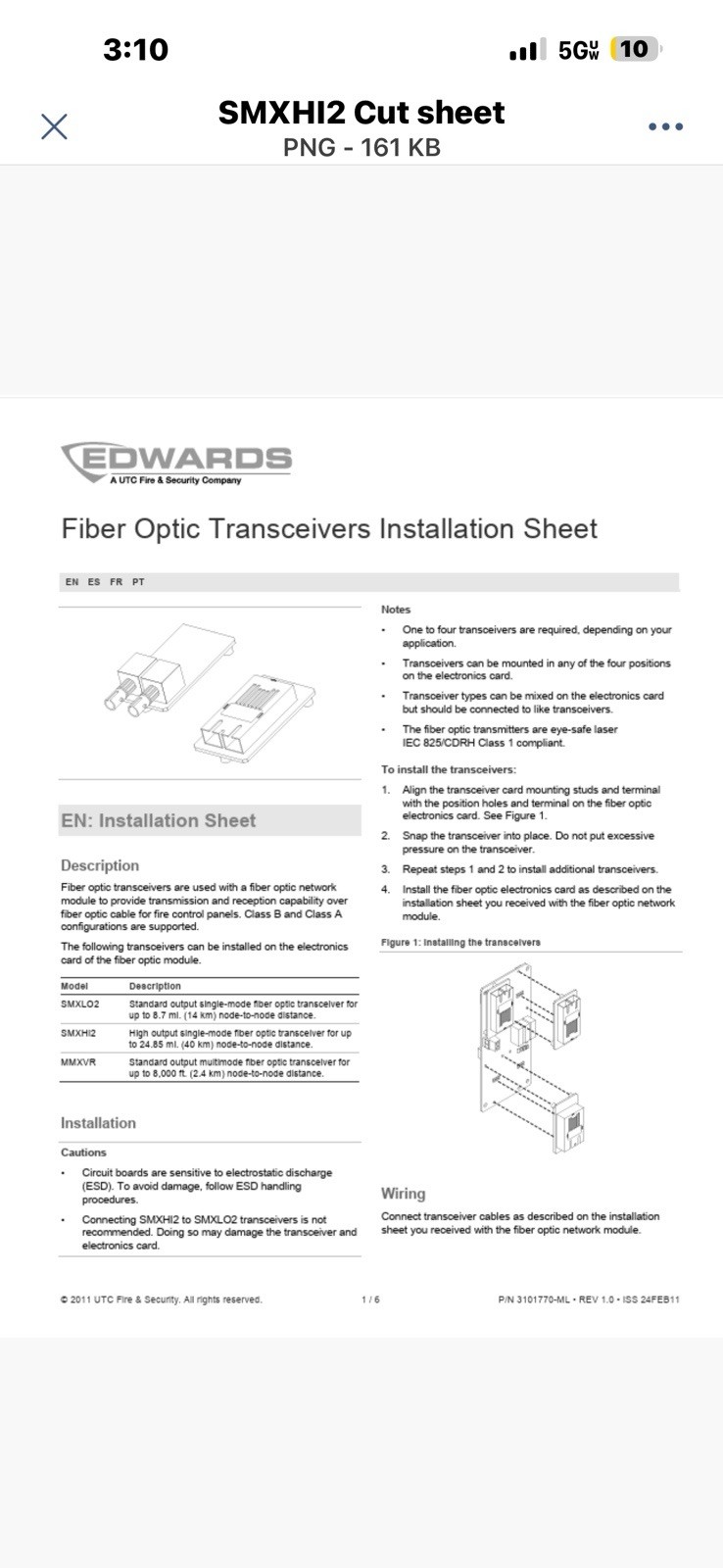 EDWARDS SMXHI2 High Output Single-Mode Fiber Optic Transceiver – Fire Alarm Net.