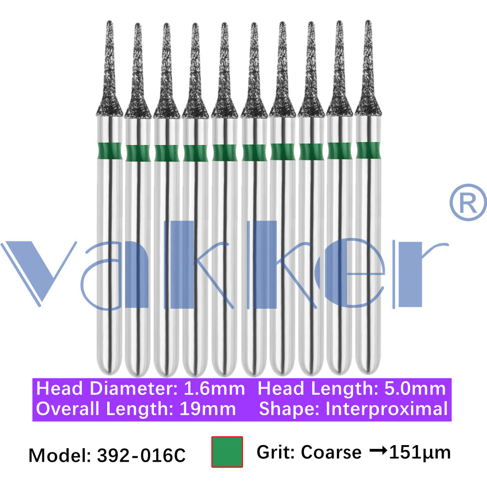 Vakker 10pc Dental Diamond Burs FG Friction Grip Coarse Super Coarse Grit Bur
