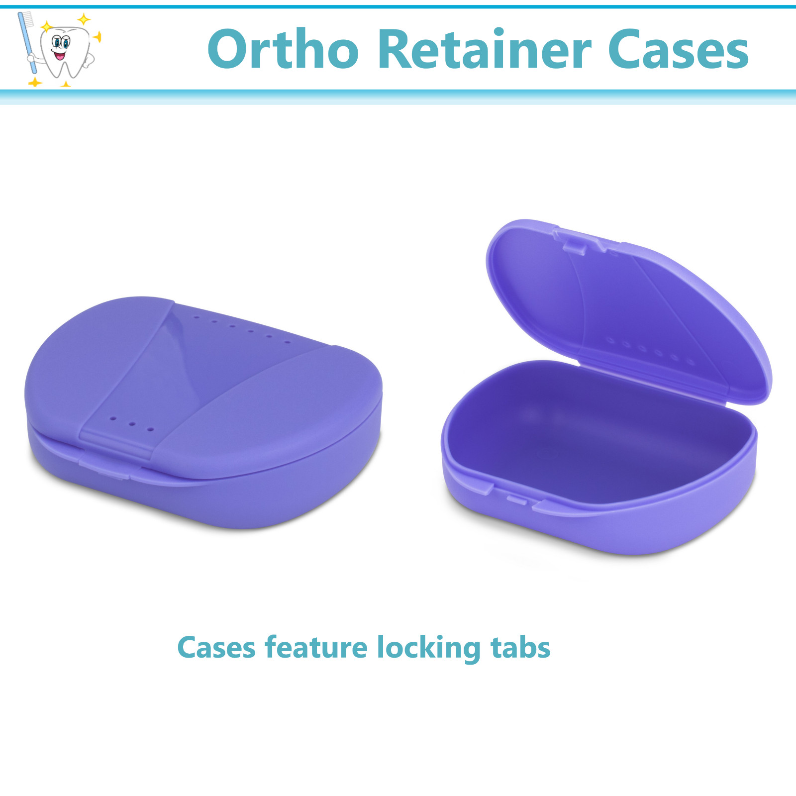 Dental Retainer Box Orthodontic Appliance Guard Snap closure, 1″ Assorted 100/Cs