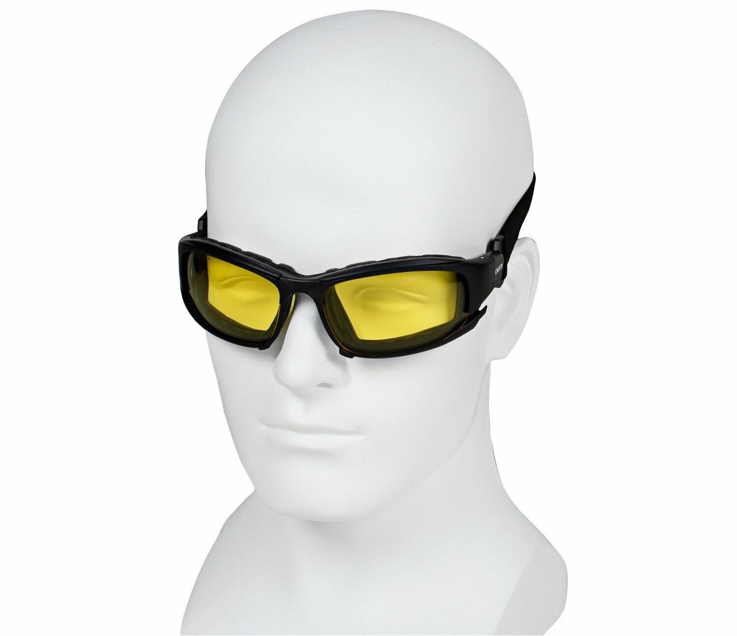 (3-PAIR) JACKSON SAFETY GLASSES AMBER ANTI FOG LENS CUSHION LINING W/ HEAD STRAP