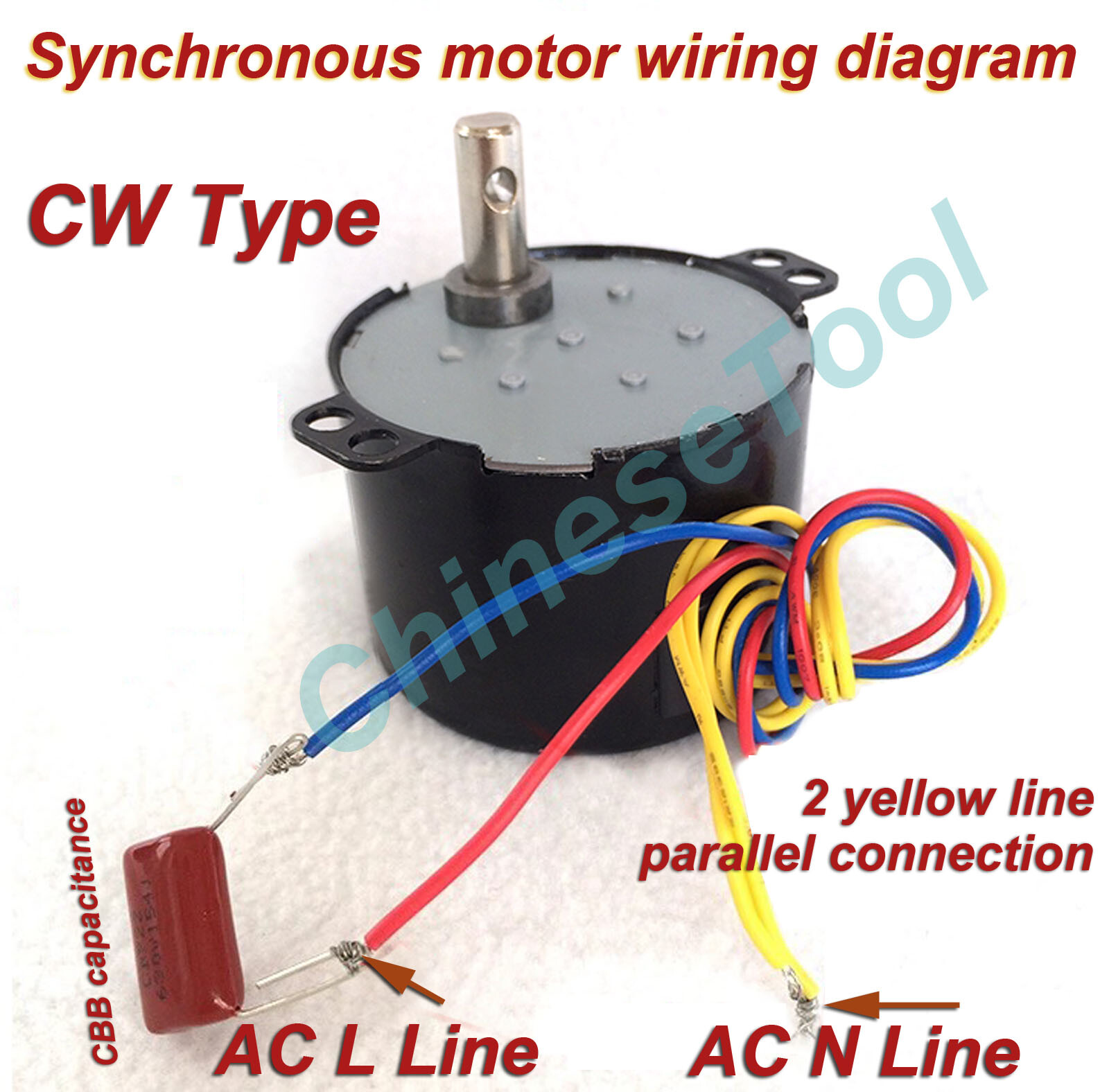 US stock Synchronous Motor 50KTYZ AC110V 120V 50/60Hz 50r/m CW/CCW 6W 1.4kgf.cm