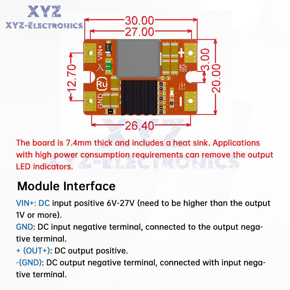 27V to 5V12V8A Mini DC-DC Step down Module Model Aircraft High Power Buck Module