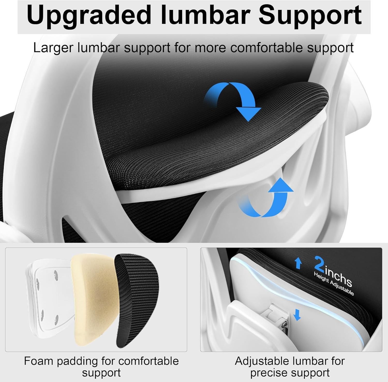 Ergonomic Drafting Chair with Flip-up Armrests – White