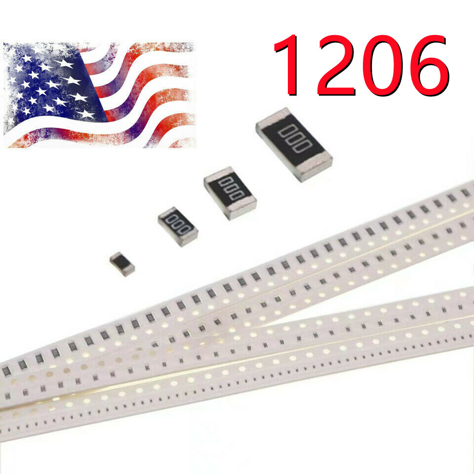 10 pcs 1206 SMD Resistors Kit 1% 0 ohm-10m ohm Choose From 170 Values SMT