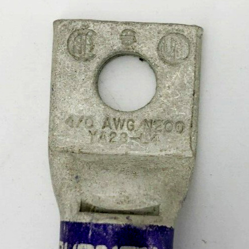Lot of 2 New Burndy YA28-L4 Compression Lugs 4/0 AWG N200 Purple Die 15