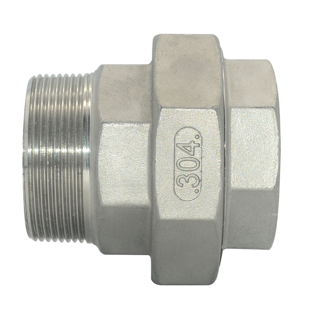 2″ in NPT Female to Male Malleable Straight Union Coupling Pipe Adapter SS 304