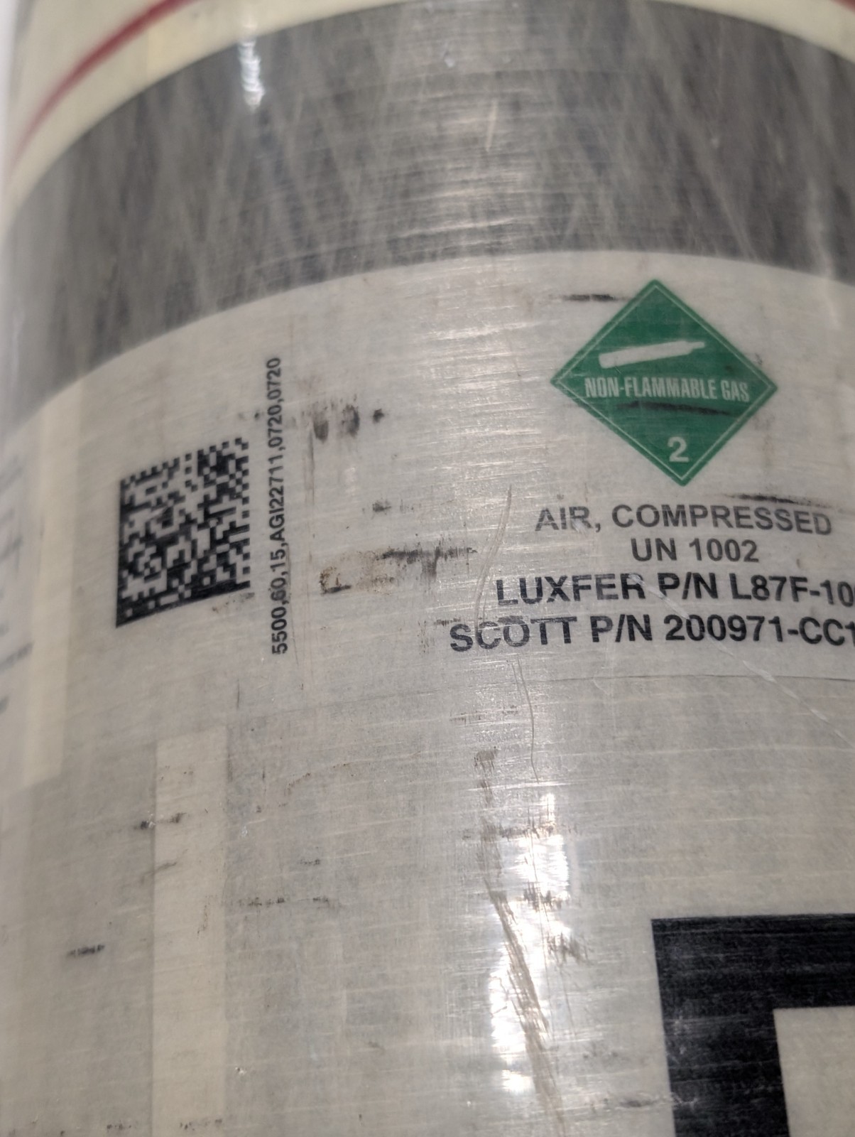 Scott Safety SCBA Bottle 5500 PSI 60-minute Threaded