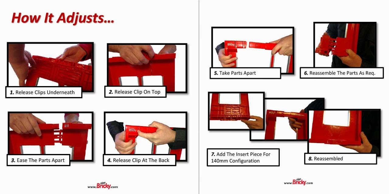 Bricky – Wall Building / Bricklaying Tool + trowel (Adjustable Model)