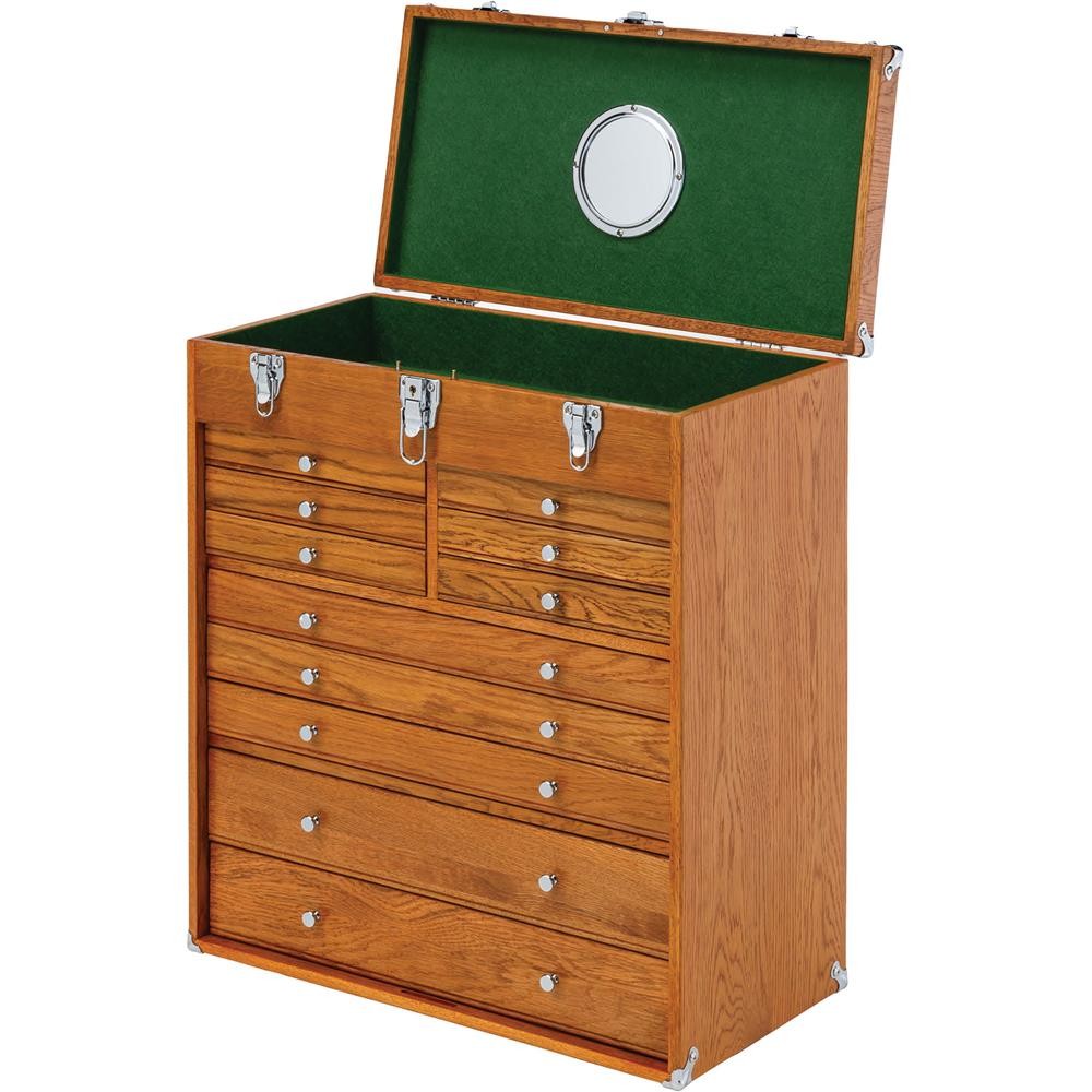 T34122 21-1/2″ 11-Drawer Red Oak Chest