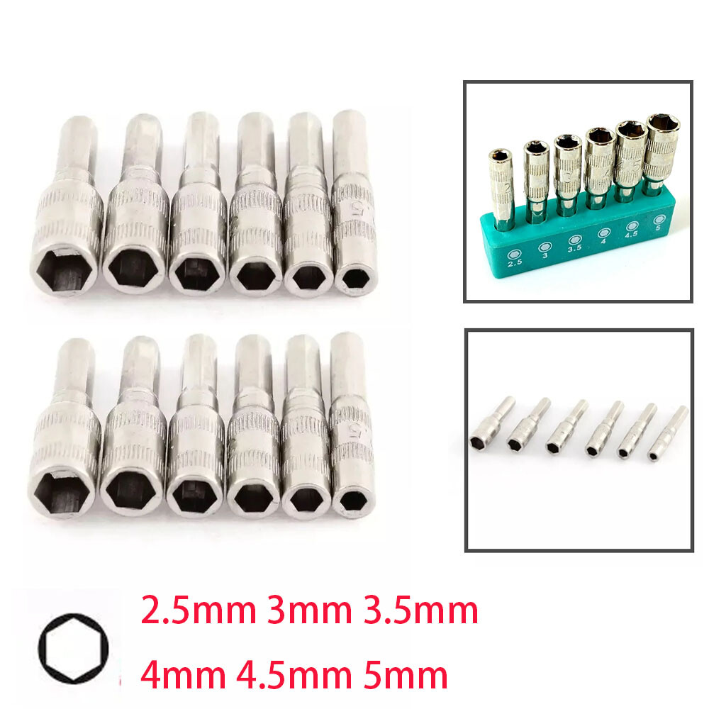 12PC Hex 4mm Screwdriver Socket Bits 2.5mm 3mm 3.5mm 4mm 4.5mm 5mm for system 4