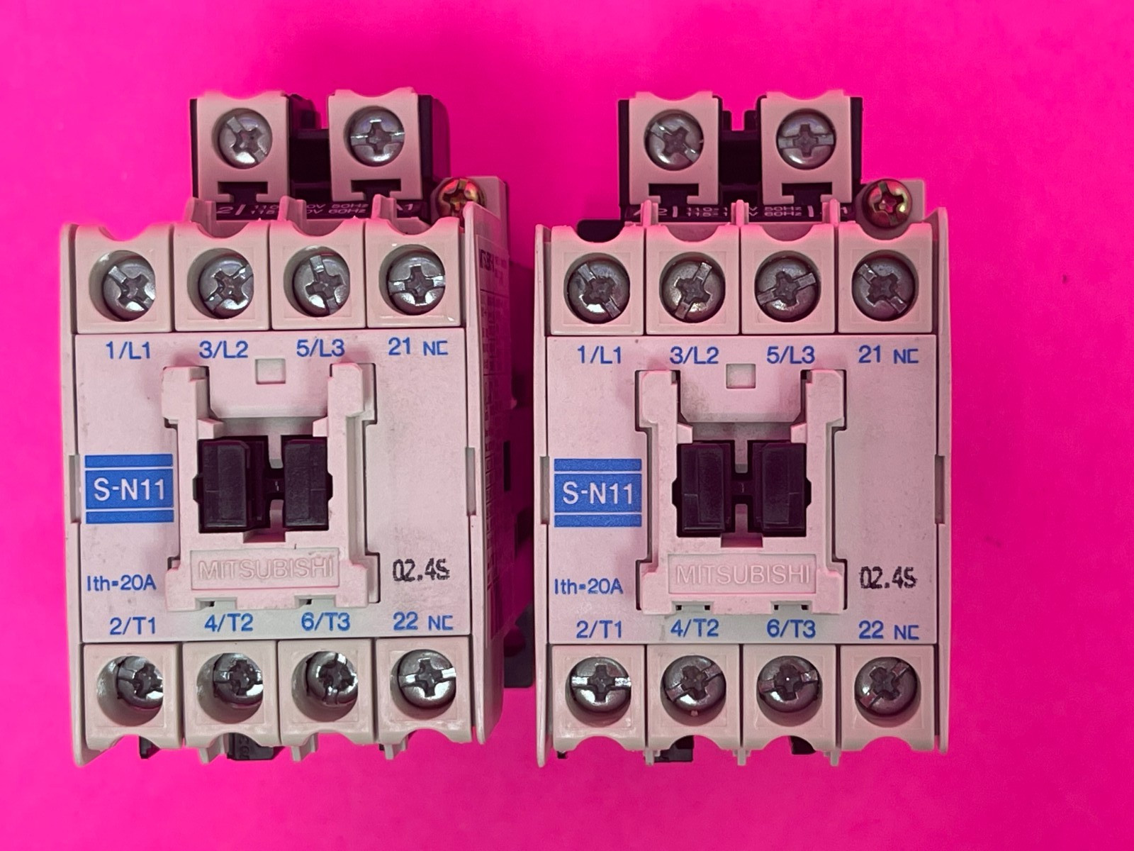 Mitsubishi S-N11 Magnetic Contactor 110/120V 50 Hz, 115/120V 60 Hz [Lot of 2]