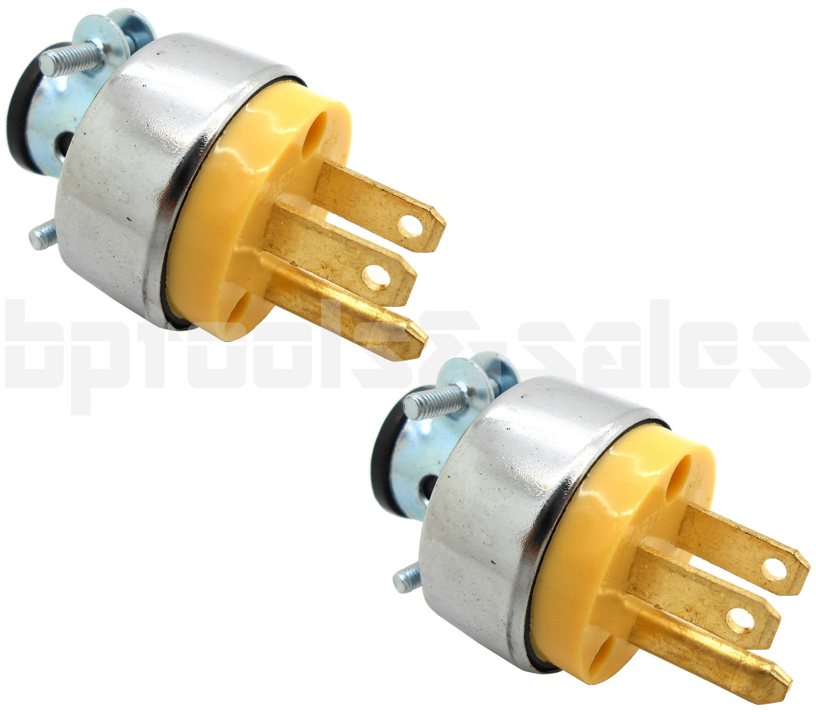 2pc Male Extension Cord Replacement Electrical Plugs 15AMP 125V End