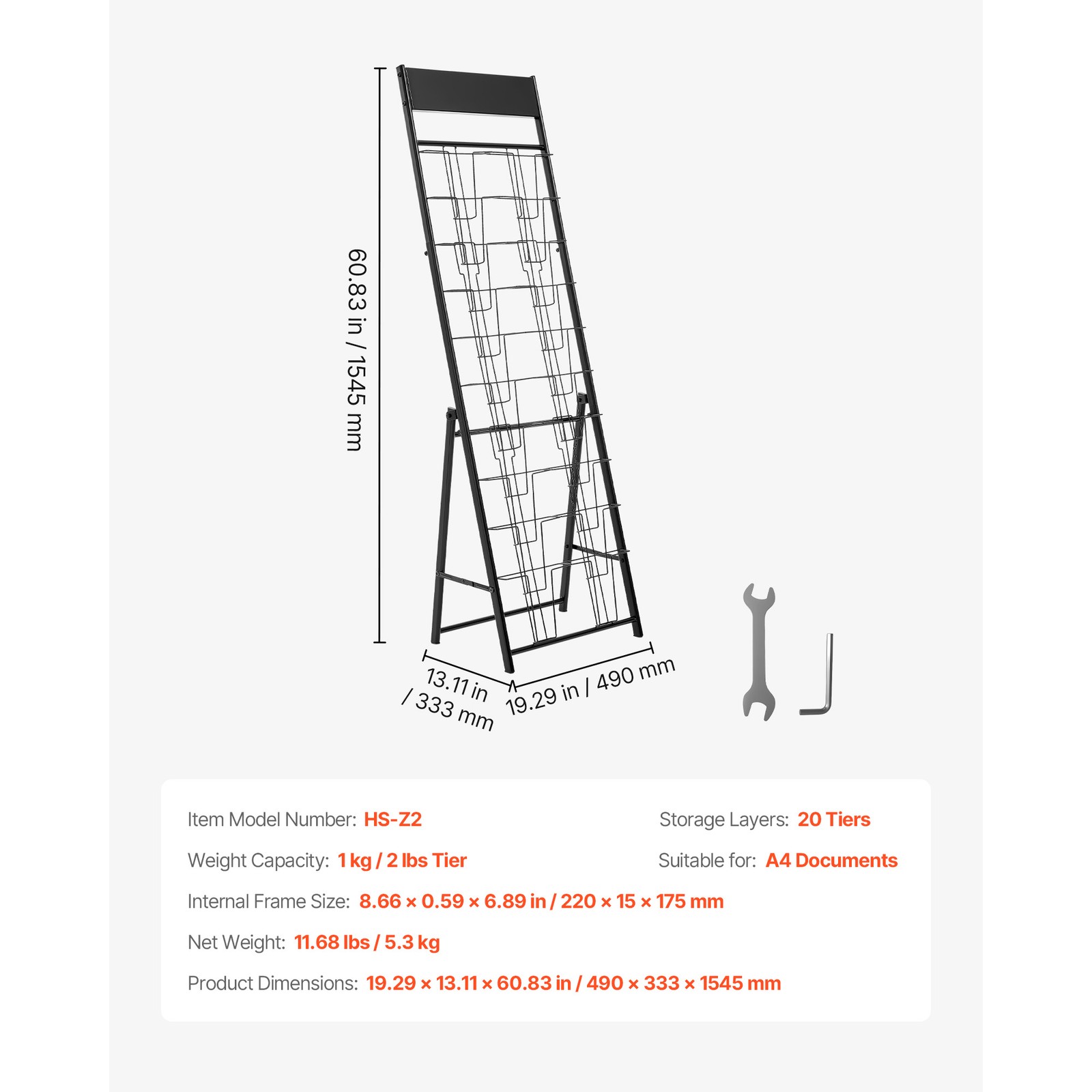 Uimoso 20-Pocket Magazine and Brochure Display Rack for Literature Organization