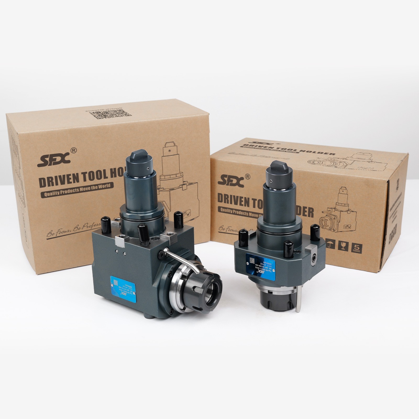 SFX BMT55-90°-70-ER25-Y-W External Clamping Radial Live Tool Holder for CNC