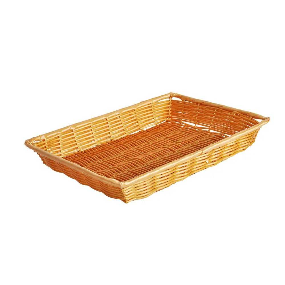 Thunder Group 14″ x 10″ x 2″ Natural Tan Polyproylene Rectangular Basket