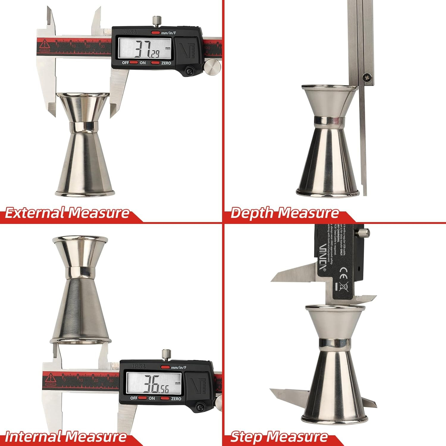 VINCA IP54 Grade Digital Caliper, DCLA-0605 6 Inch/150Mm, Inch/Millimeter/Fracti