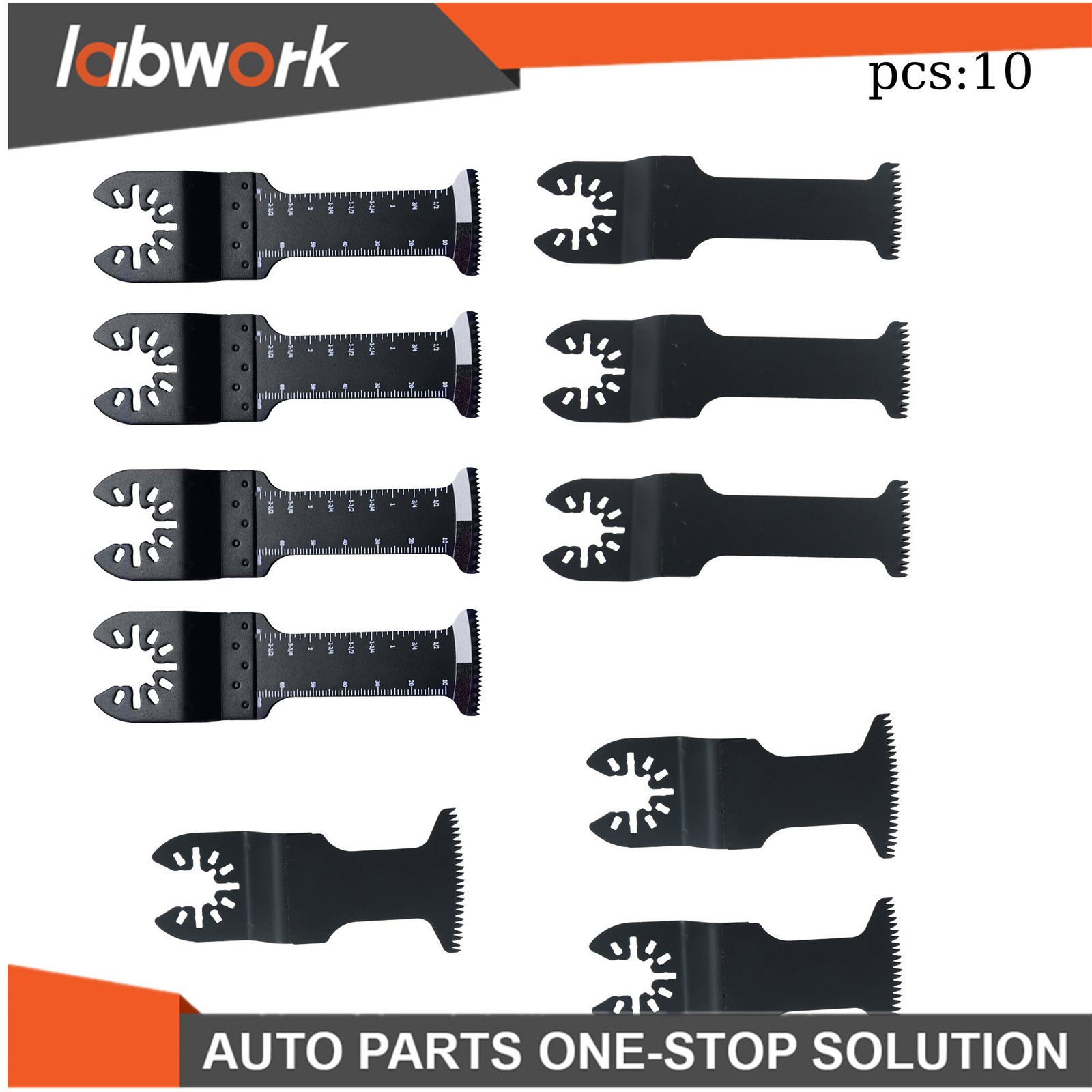 Labwork 10 Pcs Extended Japanese Tooth Oscillating Blades Multi Tool Blades Kit