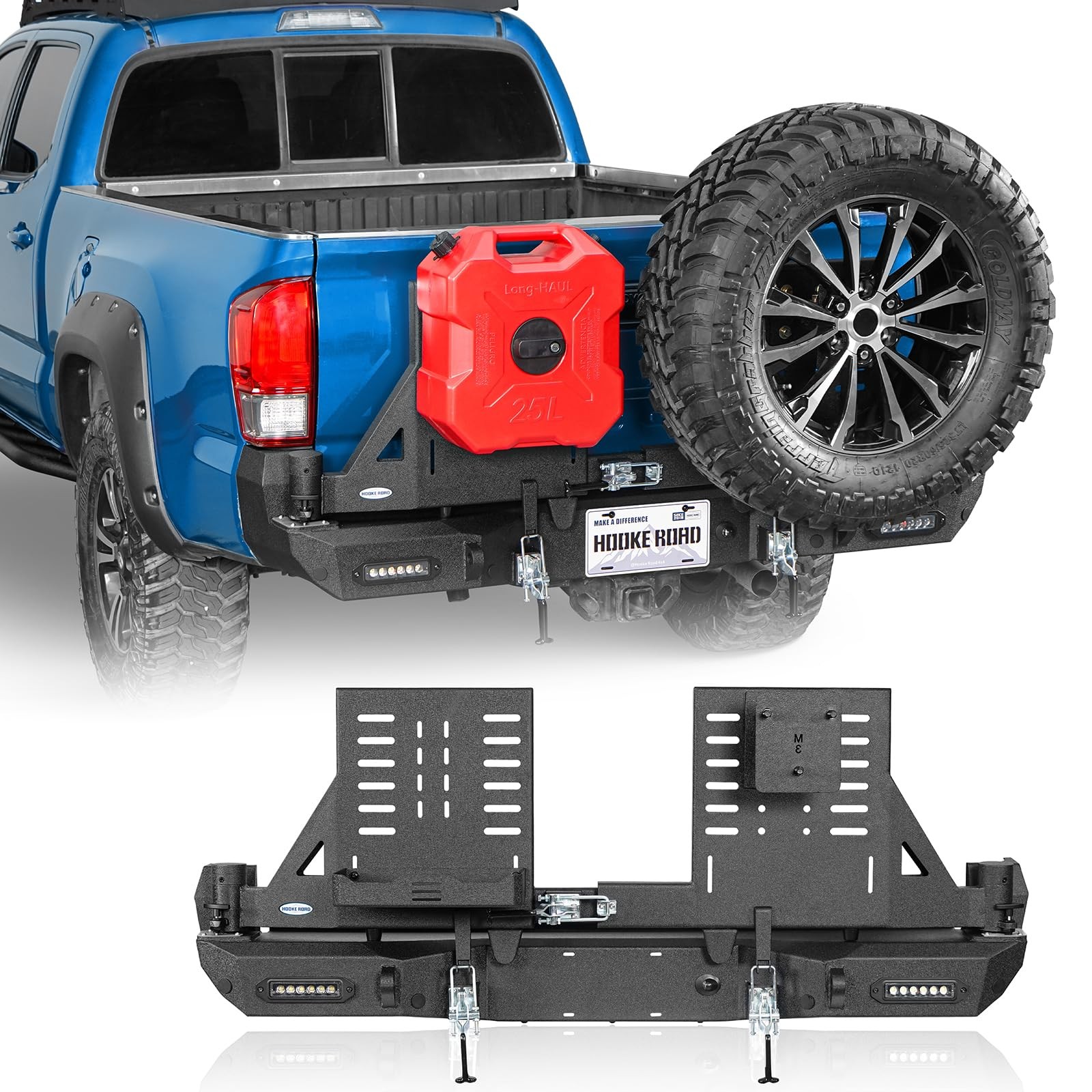 Tacoma Rear Bumper Spare Tire Rack Swing Arm Jerry Can Holder Offroad 2016-2023