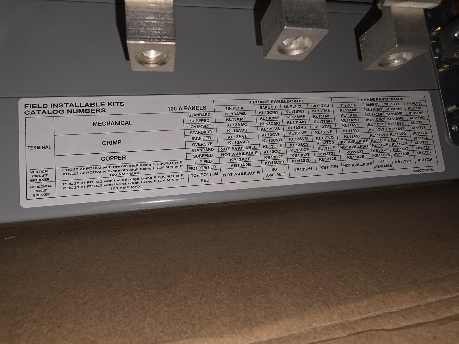 Eaton PRL1X Panelboard Interior 100 Amp 120/208V 3PH 4W 30 Space BA Breakers