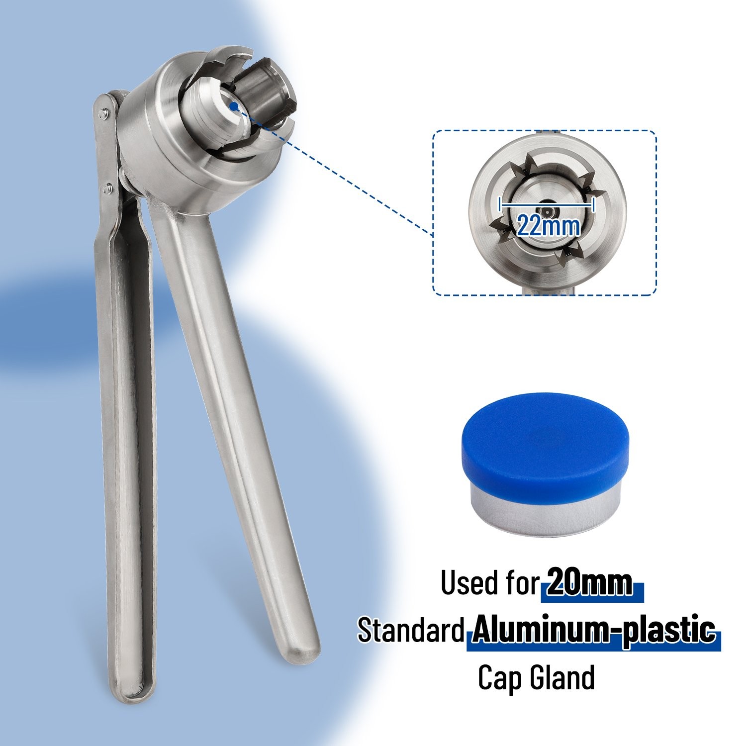 20mm Flip Vial Crimper Stainless Steel Manual Bottle Cap Crimping Tool
