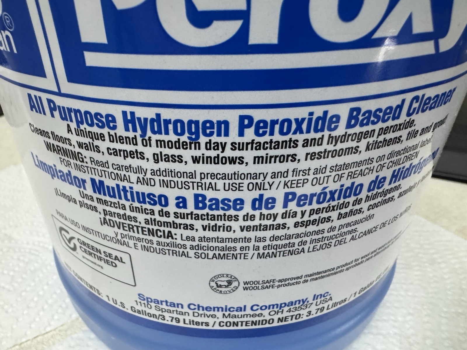 Spartan Clean by Peroxy All Purpose Cleaner Peroxide Based 1 Gallon – New