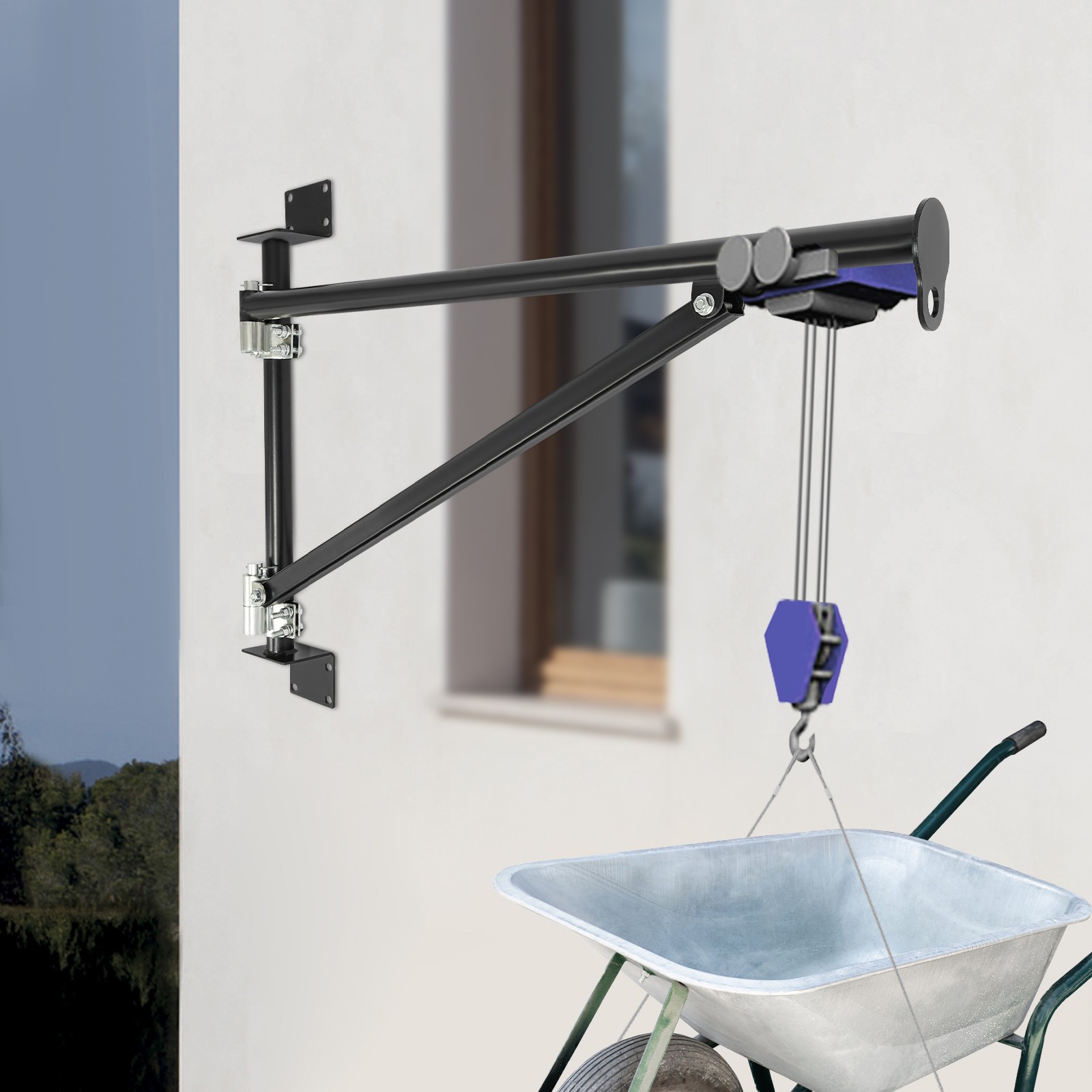 Wall Mount Crane Bracket, Alloy Steel Hoist Bracket, Crane Swing Arm with Pole