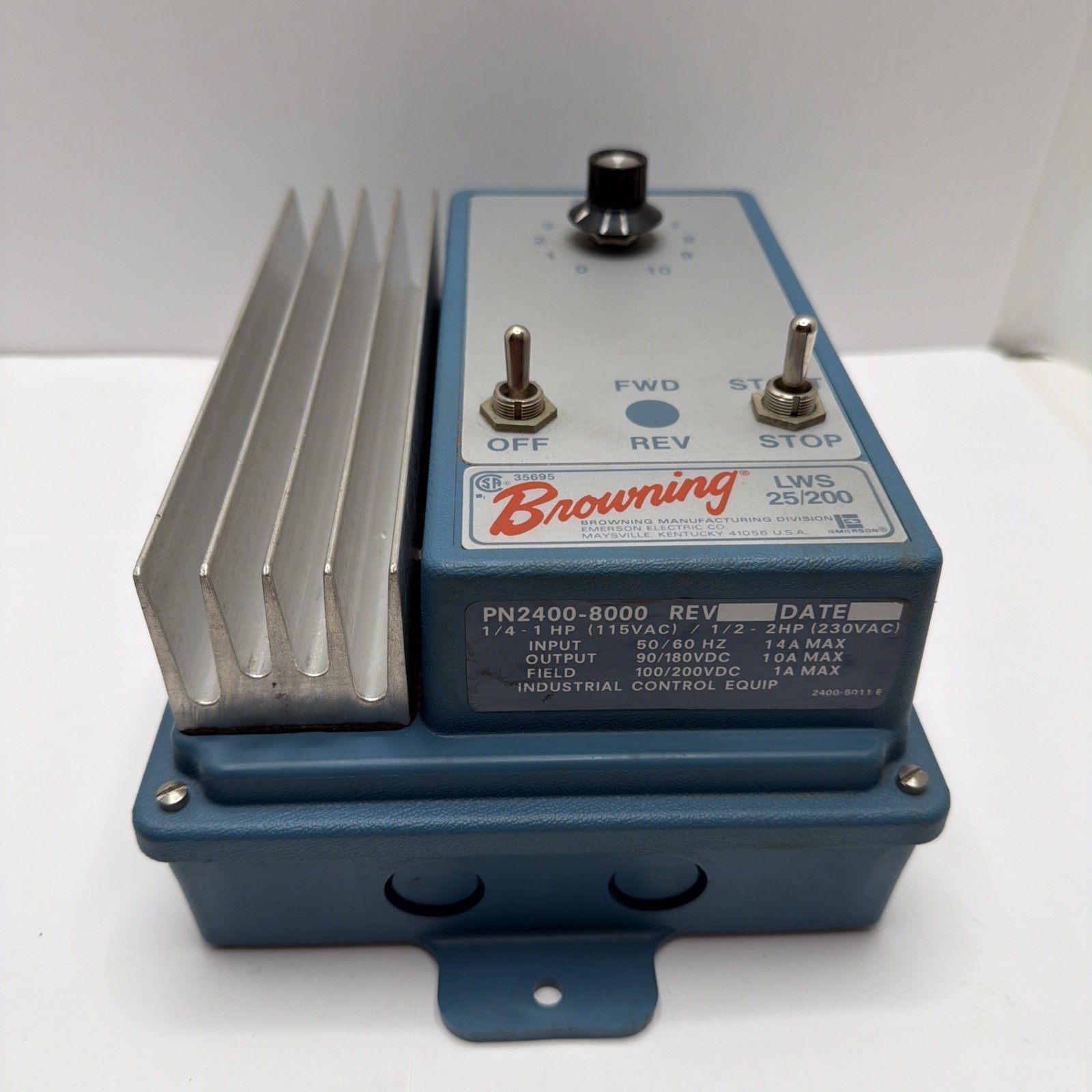 Browning LWS25/200 Motor Control Station 2400-8000, 1/4-1HP 115VAC, 1/2-2HP 230V