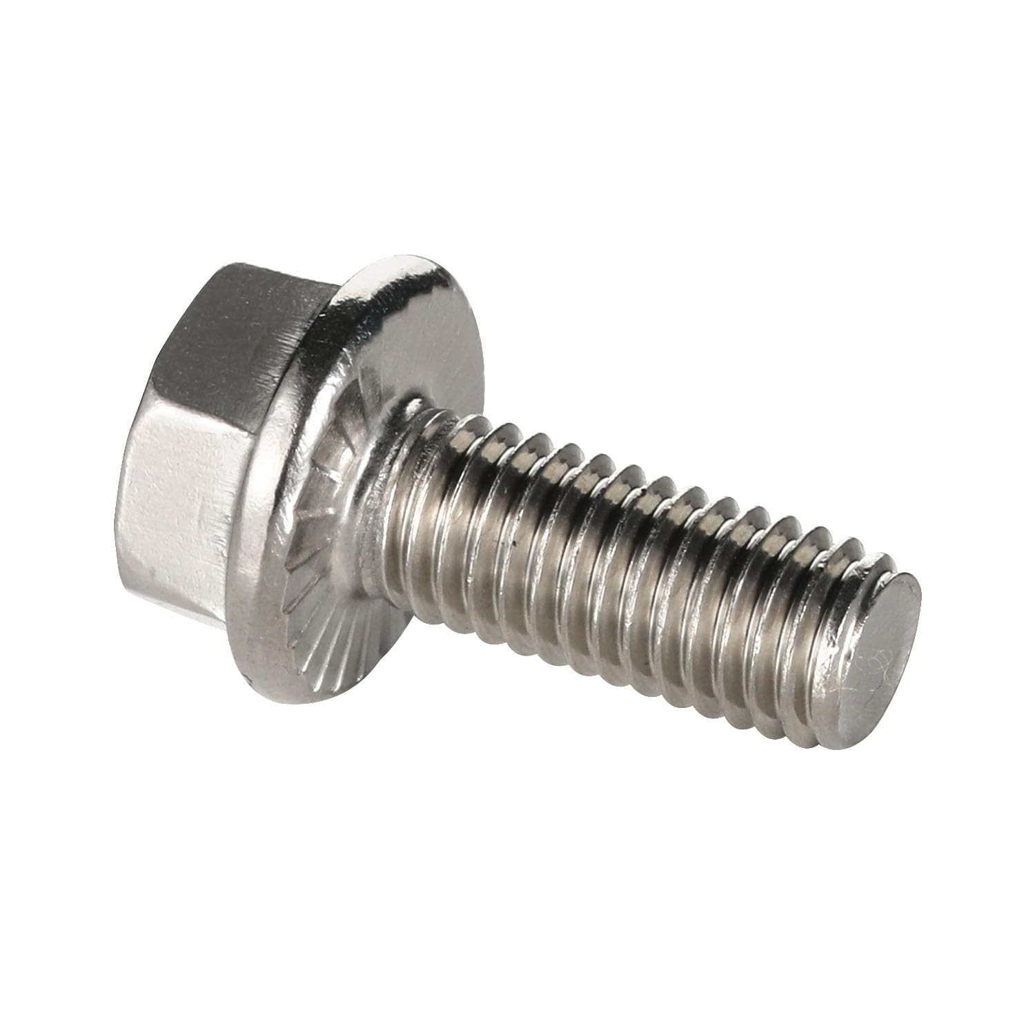 1/4-20 x 3/4″ Flanged Hex Head Bolts Flange Hexagon Screws, Stainless Steel A…