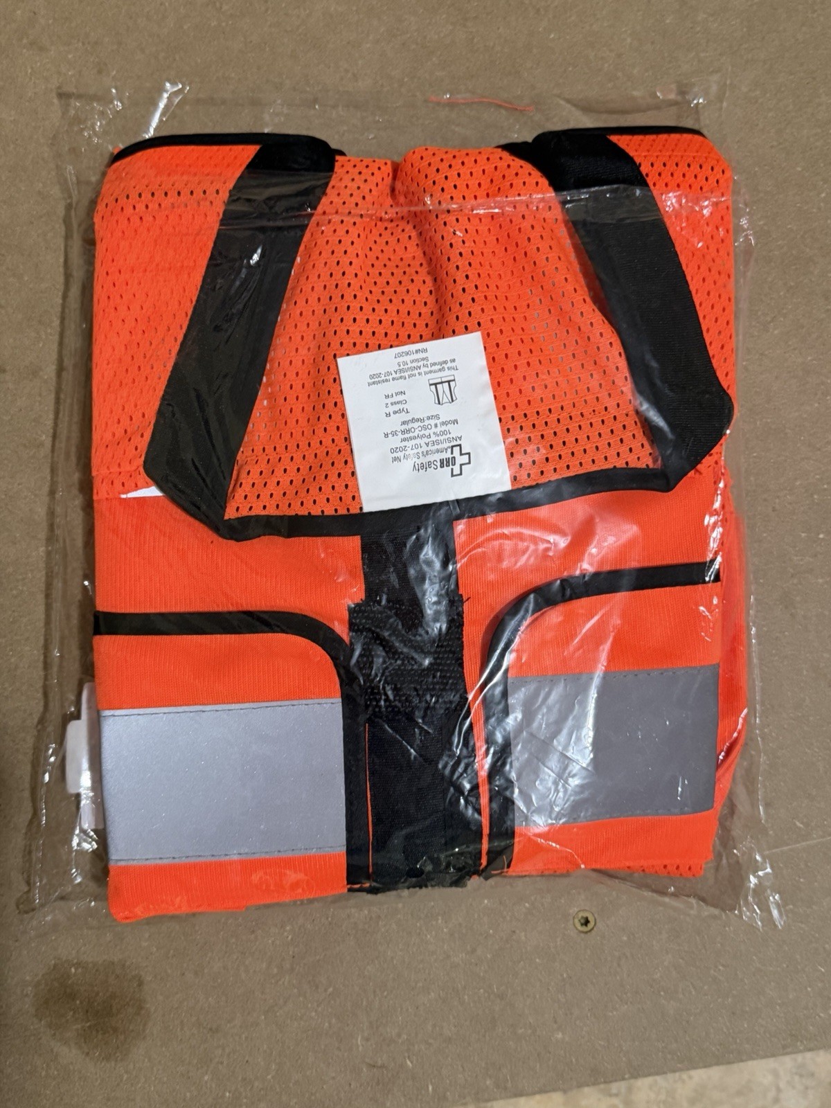 CPKC Employee issued PPE Hi-Visibility Orange Vest Size Large Reg. branded logo