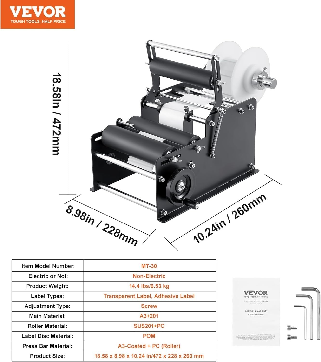Manual Round Labeling Machine, 15-20pcs/min, Applicator for Round Bottles, Ad…