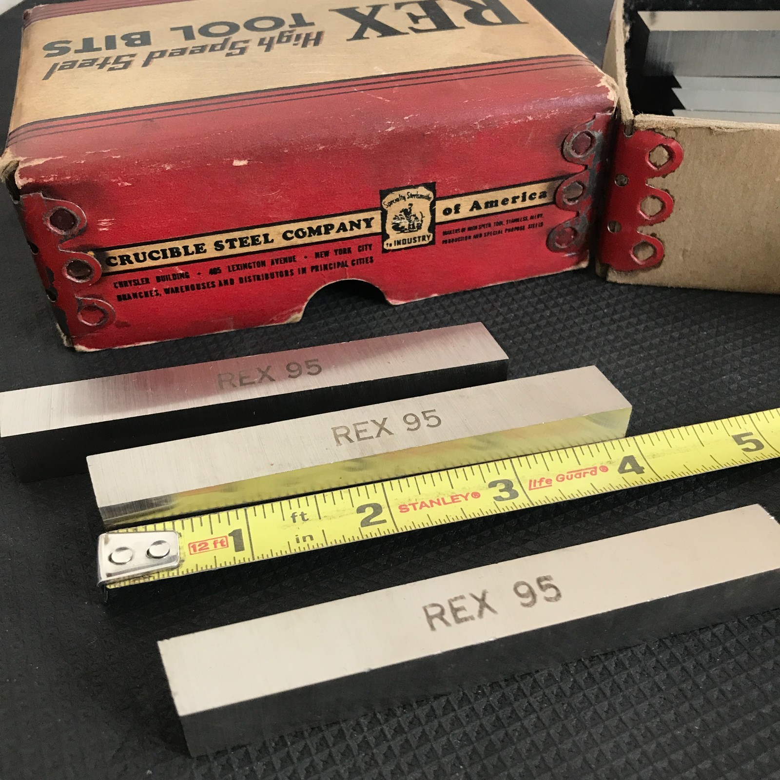 VTG: REX 95 ~ 1/2″ x 1/2″ x 4″ High Speed Steel Tool Bits 17, Crucible Steel USA