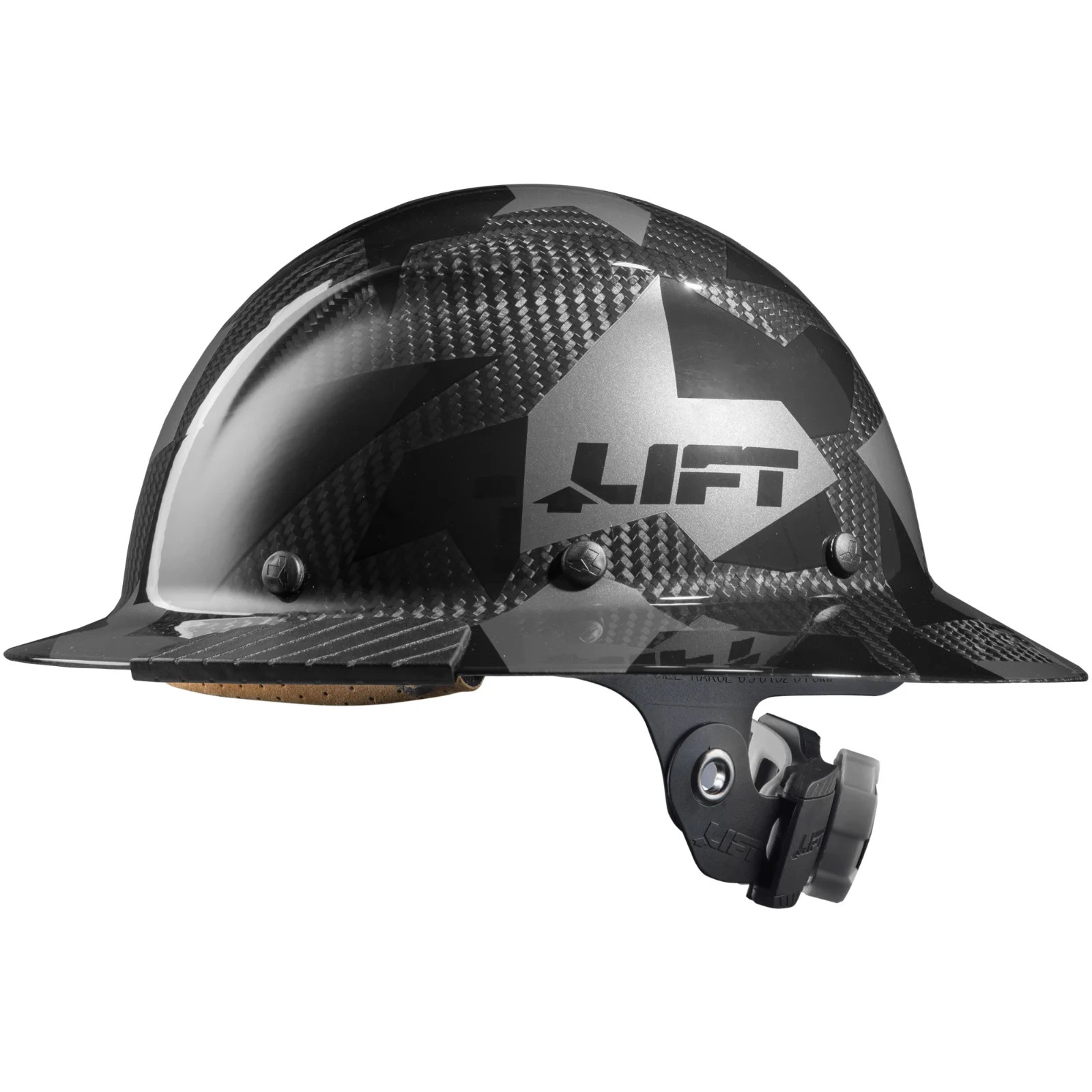 LIFT Safety HARD HAT, NEW! HDC-20CK BLACK CAMO Full Brim w/ Ratchet Suspension