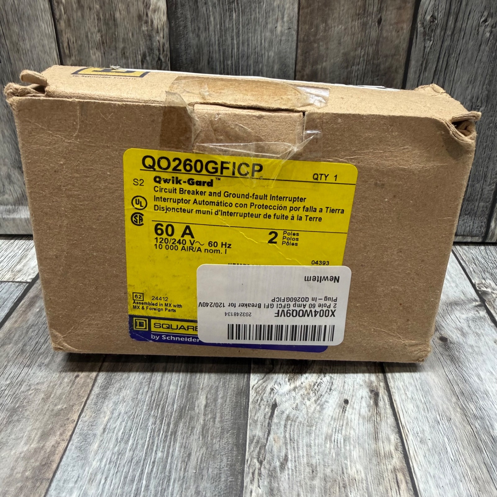 Schneider Square D QO 60-amp 2 Pole GFCI and Circuit Breaker Model #QO260GFICP